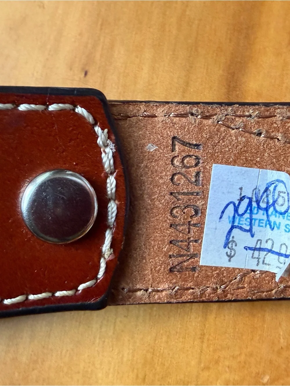Nocona Tooled Dark Brown Leather Belt with Silver Buckle